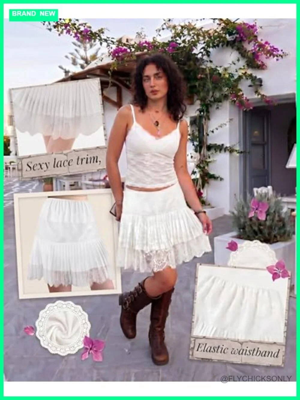 2 Pack Women Y2k Lace Mini Skirts Flowy Ruffle Layered Pleated Low Rise Half